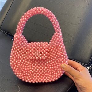 Pink Beaded Women's Bag